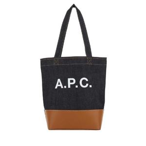 APC 투톤 데님 amp 가죽 Axelle 쇼핑백 CODDPM61568 CAF