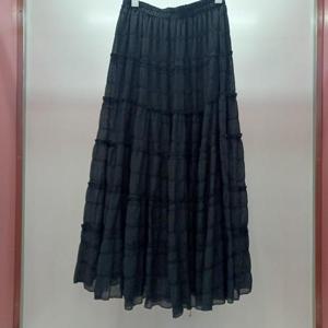 Destijl HC06 A라인 캉캉 플레어 플리츠 허리밴딩 깔끔한 무지 롱스커트 치마 D2523sk13B