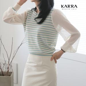 [카라]KARRA 쉬폰슬리브스트라이프니트_KB3SKN040Q