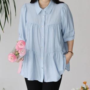 [아이우먼] 럭셔리프릴카라블라우스 SMU402M505 빅사이즈