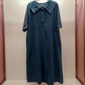 Latium HC06 데님 H라인 반오픈 5부반팔 주머니 카라 여름 쿨청원피스 T2523op26