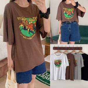 [아이우먼]위쉬몰 BN 뮬라이더피그먼트티셔츠(U596H505) 빅사이즈