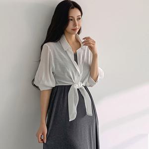 부루앤쥬디 리프끈셔츠블라우스 BORGBL507B
