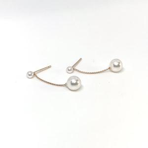 아트박스/폭스타일 [925 Silver] 드롭 투 펄 귀걸이