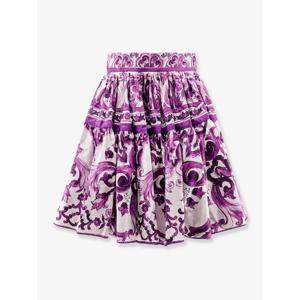 DOLCE  GABBANA Maiolica cotton skirt with ruffles F4CB1T