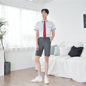 아트박스/교복몰 교복몰 스판 진그레이 교복 반바지(남자) 교복