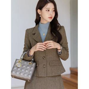 [시크라인]보우메인 테일러드 카라 싱글버튼 헤링본  자켓 빅사이즈/오피스룩/하객룩