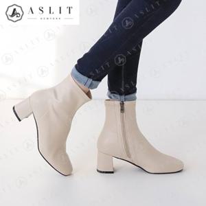 [애슬릿] 여성 스퀘어 토 스판 삭스 앵클 숏 부츠 5cm