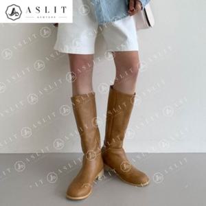 [애슬릿] 둥근코 모던 심플 낮은 통굽 롱 데일리 부츠