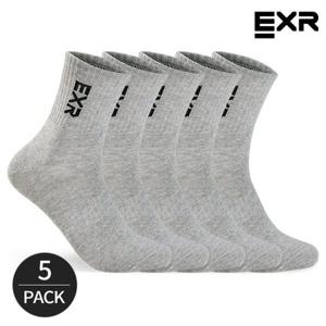 EXR 남성 로고포인트 스탠다드 중목양말 5P_GY