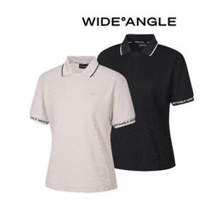 [와이드앵글] WWU24251  CO 오픈 카라 하프 슬리브 티셔츠 L
