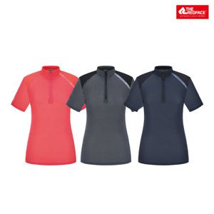 [레드페이스 본사] 아이스프린트하프우먼짚티셔츠 REWFTSMBE053