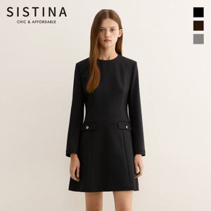 [SISTINA] 인기 포켓 장식 A라인 원피스_AWWOPP31010