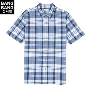 뱅뱅 HC04 여름 남성 린넨 체크 면 반팔 남방 NSL335