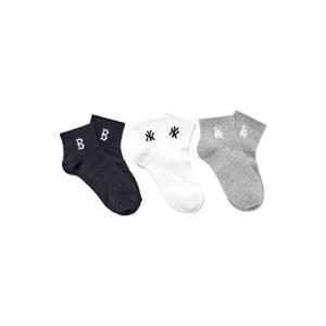 MLB  (3ASOLS15N-00MGS) 공용 스몰 로고 발목 양말 3족세트