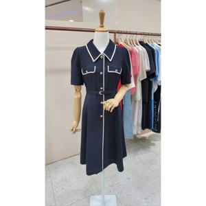 [케네스레이디]배색라인 벨티드 미디원피스 EVOPPF9600_CA