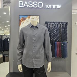 [바쏘옴므]심플 포인트배색체크패턴셔츠WSY4TT54_OD