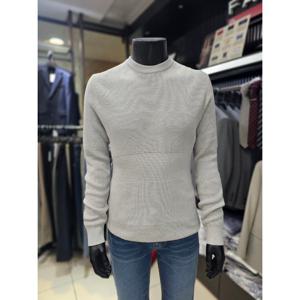 [파렌하이트][S/S]라이트 그레이 라운드넥 면혼방 와플조직 니트