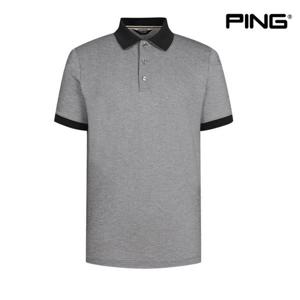 [핑]PING 남성 투톤 조직 카라 반팔 티셔츠 111D2TO512 BK 반팔