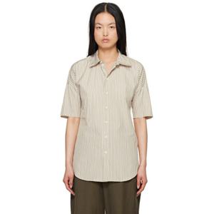 르메르 오프 화이트 &  네이비 스트라이프 셔츠 SH1098 LF1050 241646F109010