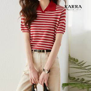 [카라]KARRA 레드펀칭배색카라니트_A3F0170