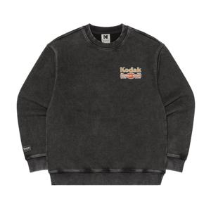 코닥 레시피 스노우 워싱 맨투맨 B1 K5123LFSO1 BLK IVR RED