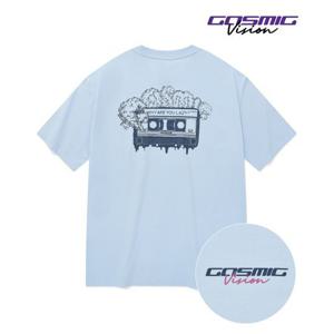 [비전스트릿웨어]VSW Cosmic Lazy Cassette Tape T-Shirts Sky blue_VS2302STP3SB