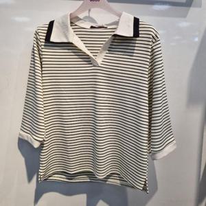 수스 HC36 브이넥카라배색티 S253BTS863