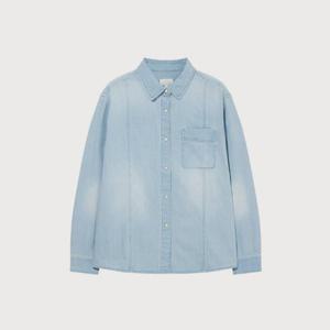 M 커버낫긴팔티 CQK CO2501SH70-LB 우먼 포켓 데님 셔츠 Light Blue