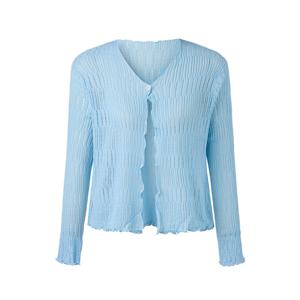[라플리] 원버튼 시스루 니트 가디건_LKCDF124002