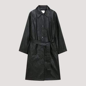 리스트  페이크 레더 싱글 트렌치 코트(TWWBYP72010)