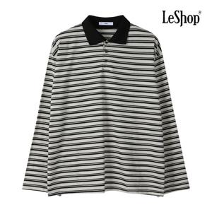 르샵  버튼 카라넥 루즈핏 단가라 티셔츠 (BP8TS006A)