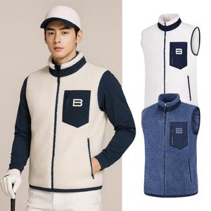 비티알 남성 겨울 보온 양털 골프 후리스 조끼 BSC700RV3M