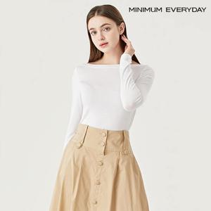 [미니멈]미니멈 에브리데이 오프숄더 보트넥 긴팔 티셔츠  EB3LW005D