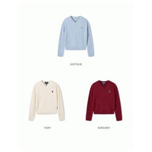 [후아유] 스티브 케이블 브이넥 니트  / Steve Cable V-Neck Pull over WHKAF4912F