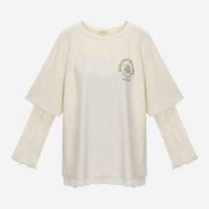 [써스데이아일랜드]레이스 레이어드형 티셔츠 T252MTS145W