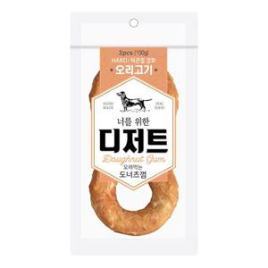 오래먹는 도너츠껌 오리고기 2P 애견 강아지 개껌