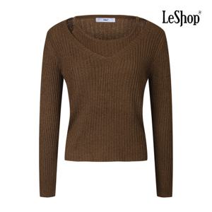 르샵  V넥 더블 골지 부클 니트 (BP8KP005A)