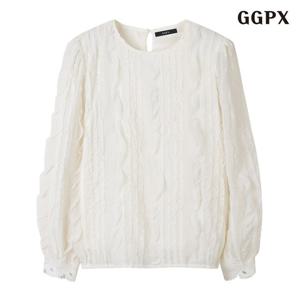 [GGPX]프릴 라운드넥 블라우스 (GPCBA012D)