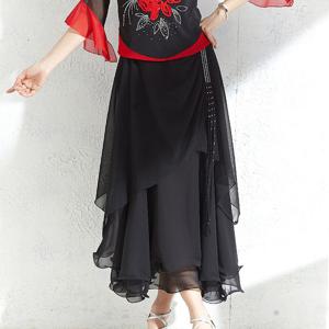 까르죠아 풍성한 쉬폰 롱 스커트