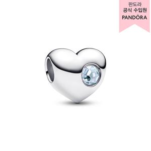 [판도라(주얼리)][백화점 보증서 제공] 인그레이버블 탄생석 하트 참 - 3월 794161C03
