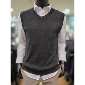 [바쏘옴므][바쏘옴므] WSZ3WV02ACH 25년F/W 챠콜 V넥 니트 베스