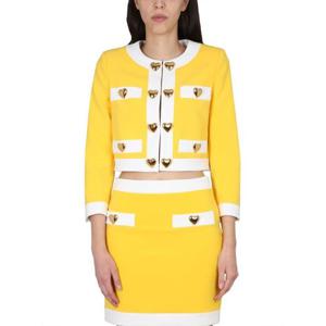MOSCHINO 하트 버튼 크레이프 재킷 052504244028