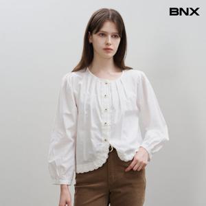 [비엔엑스]심플 모던 레이스 버튼업 블라우스 (BX3BL024L0)