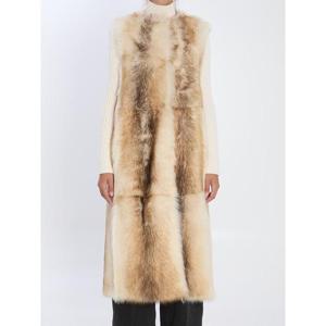 YVES SALOMON Long lamb fur vest 26WYM63105B3271