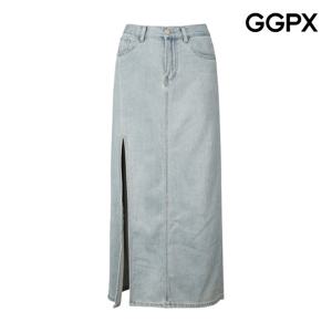 GGPX  사이드 딥 트임 H라인 데님 스커트 (GP9SK009F)