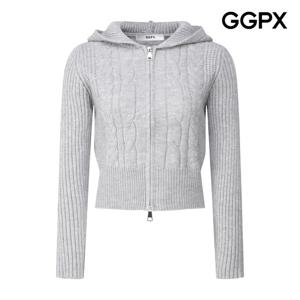 GGPX  믹스 짜임 후드 투웨이 집업 가디건 (GP9KG014F)