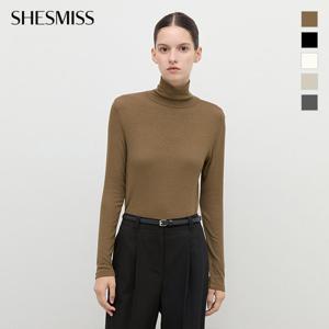 [쉬즈미스] 하이넥 슬림 티셔츠_SSJTSP42510