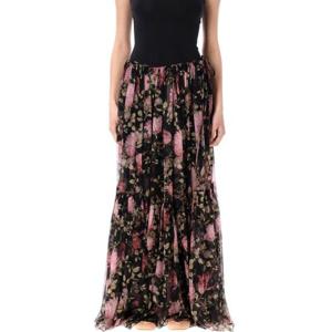 끌로에 미디 스커트 CH25UJU10459 001 BLACK FLOWER