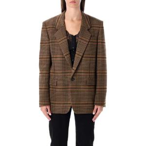 생로랑   여성 블레이저 FW25 842593Y9I702849 6436709 MARRON BEIGE ROUX